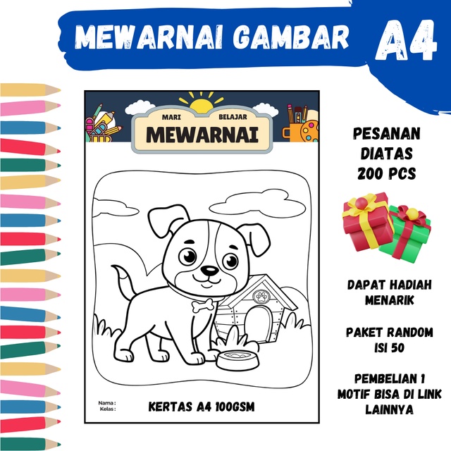 

Mewarnai Gambar A4 Motif 36 LizaStore - PAUD, TK, SD