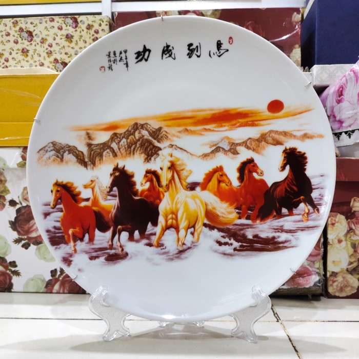 ✅Original Piring Hias Cina Motif Kuda Terbatas