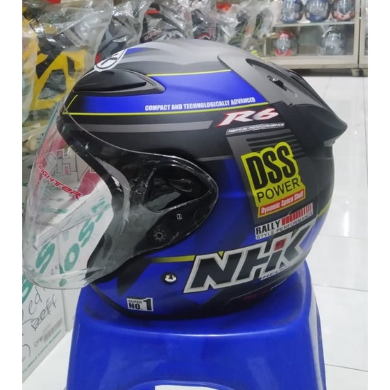 ✅Sale Helm Nhk R6 Motif Dss Matt Blue Doff R 6 Diskon