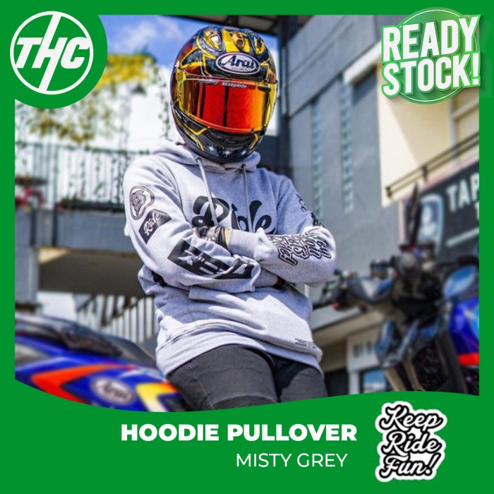 ✅Sale Pullover Hoodie Keep Ride Fun Misty Grey Hoodie Motor Limited