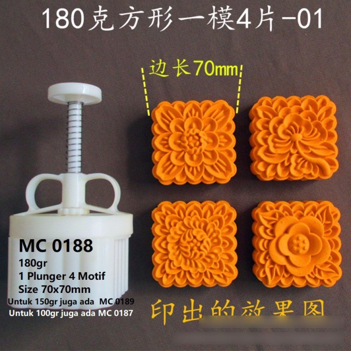 

✅Original Cetakan Mooncake Kue Bulan Plunger Nastar Pia Segi Petak Kotak 180Gr Diskon