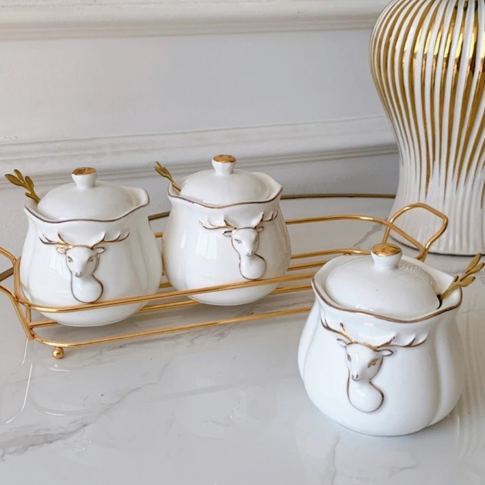 ✅Ready Deer Seasoning Jar / Ceramic Seasoning Jar Set Berkualitas