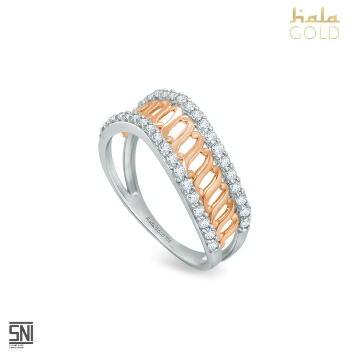✨Termurah Cincin Batik Hala Gold Model Circle Permata Kadar 75.5 Emas Asli Terbatas
