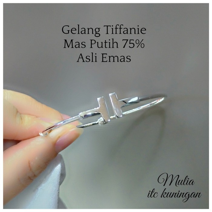✨Sale Gelang Tiffanie Mas Putih Kadar 75 Asli Emas Berkualitas