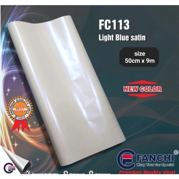 

✨Ready Roll Sticker Fanchi Fc113 Matte Pearl Light Blue Satin 50Cm X 9M Roll Limited