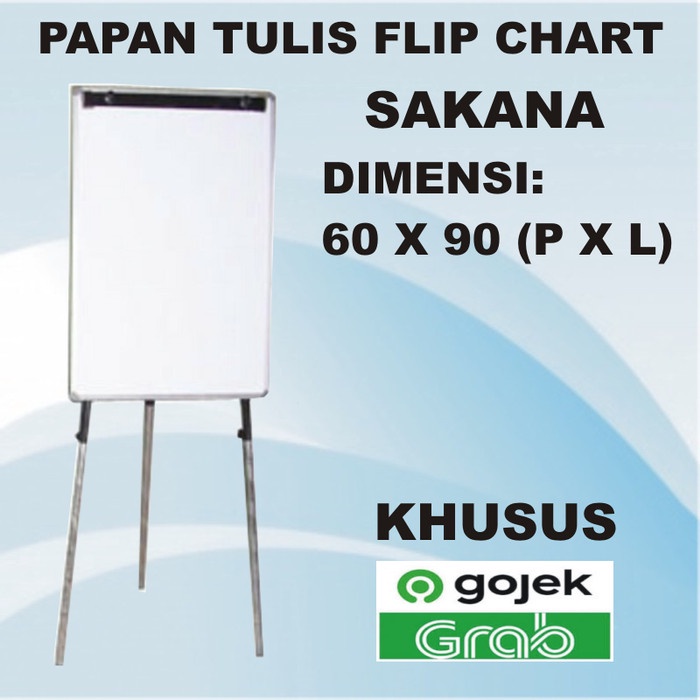 

✨Sale Whiteboard Flipchart Ukuran 60 X90 Merek Sakana With Papan Ber Magnet Limited