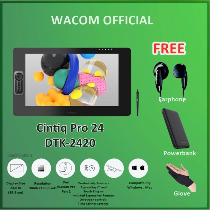 

✨Ready Wacom Cintiq Pro 24 Dtk 2420 Drawing Pen Display Monitor Dtk2420 Diskon