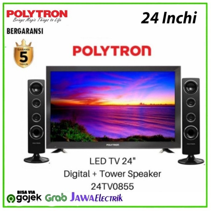 ✨New Led Tv Polytron Pld 24Tv0855 Layar 24 Inch  Dvbt2 Digital Tv Terbatas