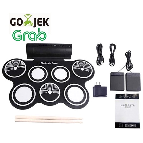 Portable Roll Up Drum Pad Set Kit Md759 With Built-In Speaker With Cd