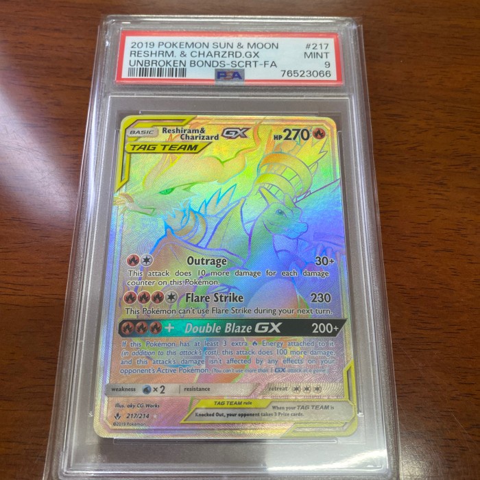 ✅Termurah Kartu Pokemon Tcg En Sm Unbroken Bonds Reshiram Charizard Gx Hr Psa 9 Diskon