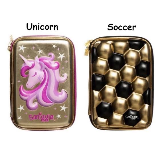 

Smiggle Pencil Case Hardtop Unicorn Gold Soccerball Gold Original