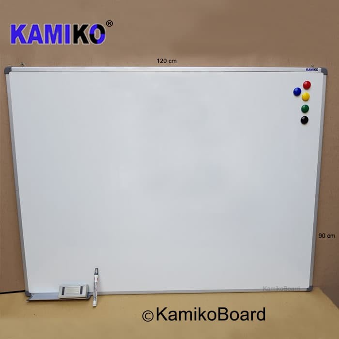 

Whiteboard Kamiko 90 X 120 Cm Gantung - Spidol Hitam - Magnet - Hapusa