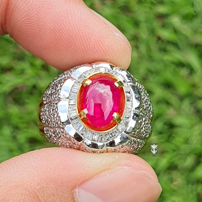 ✨Termurah Batu Natural Hq Ruby Burma Myanmar 2.20 Ct Gold Diamond Gri Sertifikat Terbatas