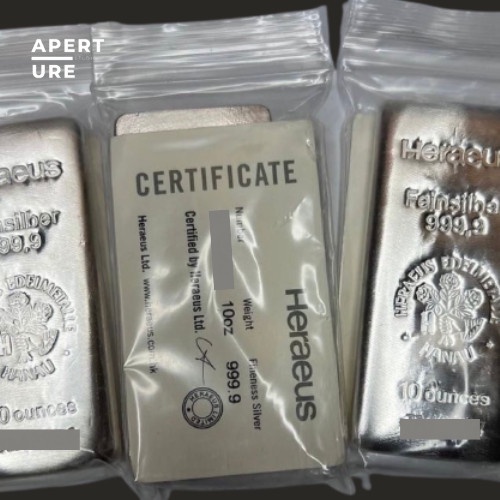 ✨Termurah Heraeus 10 Oz Silver Perak Batangan Sertifikat 311Gr Not Rcm Nadir Berkualitas