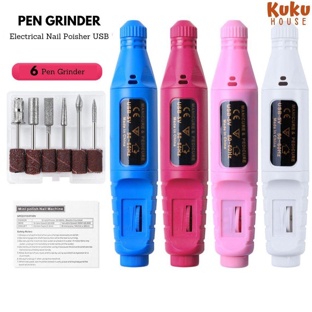 Terlaris Nail Art Grinder/ New Manicure Pen Grinder Usb Cable Portable Manicure Grinder / Pembersih 