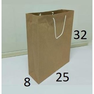

siap kirim] 25x32x8 Paper Bag Kertas Kraft Coklat Polos Kantong Shopping Goodie