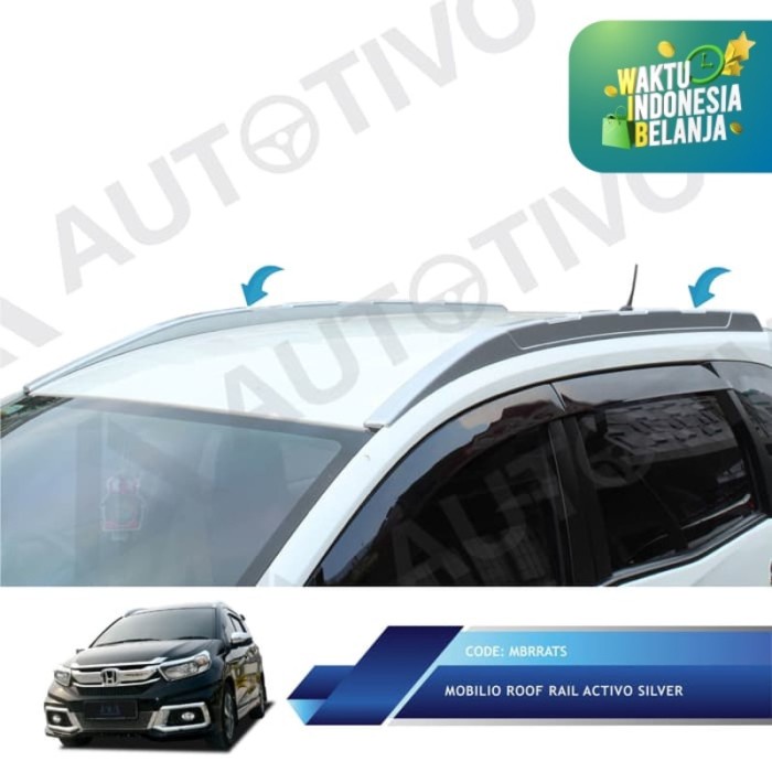 ✅Original Terlaris Honda Mobilio Roof Rail Activo Silver / Aksesoris Eksterior M Diskon