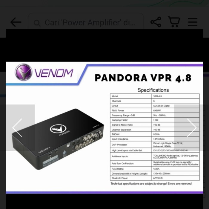 ✅New Ori Venom Pandora Vpr 4.8 Dsp Terbatas