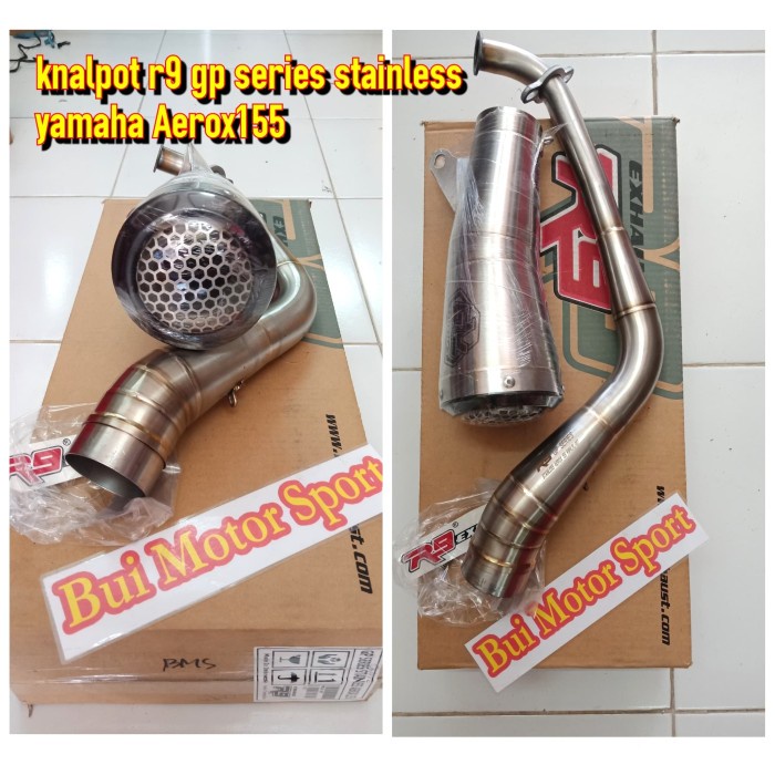 [Original] Knalpot Racing R9 Gp Series Stainless Yamaha Aerox Knalpot R9 Aerox155 Terbatas