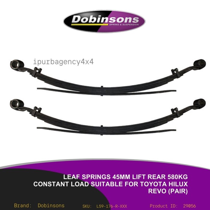 [Baru] Dobinson Leaf Springs 45Mm Lift Rear 580Kg - Constant Load Terbaru