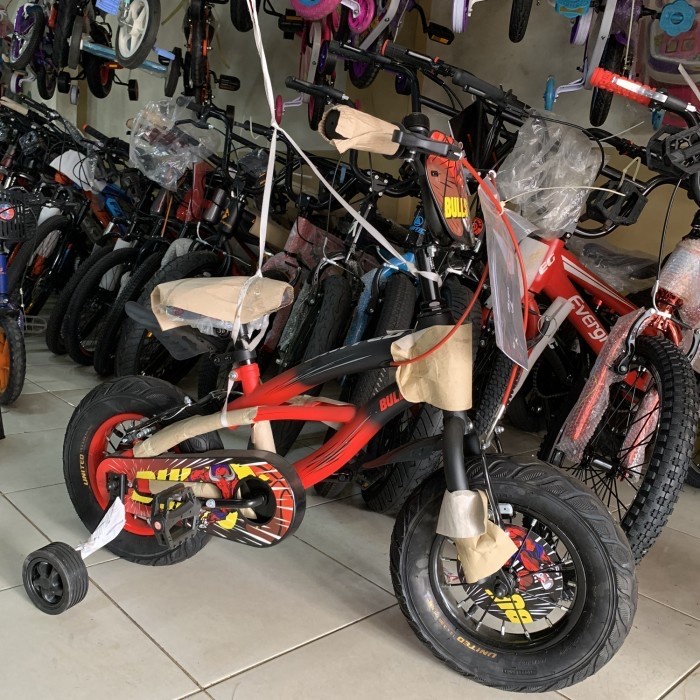 ✨Original Sepeda Anak Laki 12 Inch United Bulls 3 - 5 Tahun Diskon