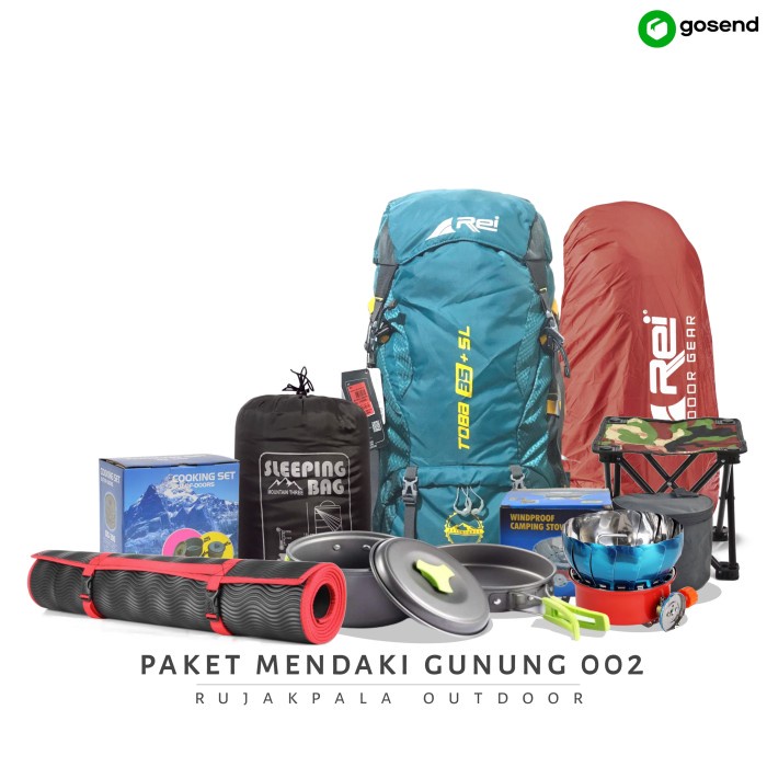 ✨Original Paket Mendaki Gunung Original Tas Mendaki Keril Arei Toba 305L Terbaru