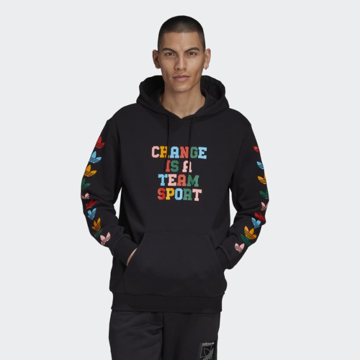 ✨Ori Adidas Change Is A Team Sport Hoodie Black Originals Terbaru