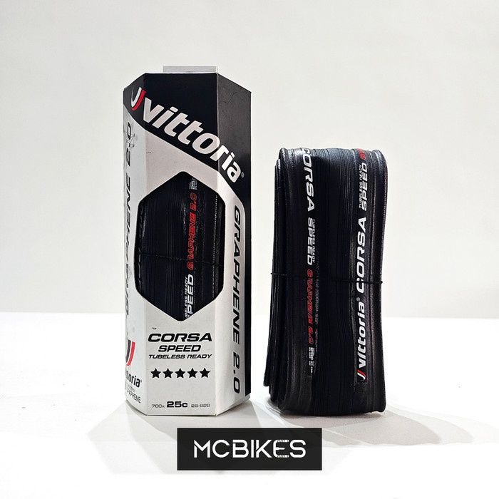 ✅New Ban Luar Vittoria Corsa Speed G2.0 Tlr Tubeless Ready 700X25 Black Diskon
