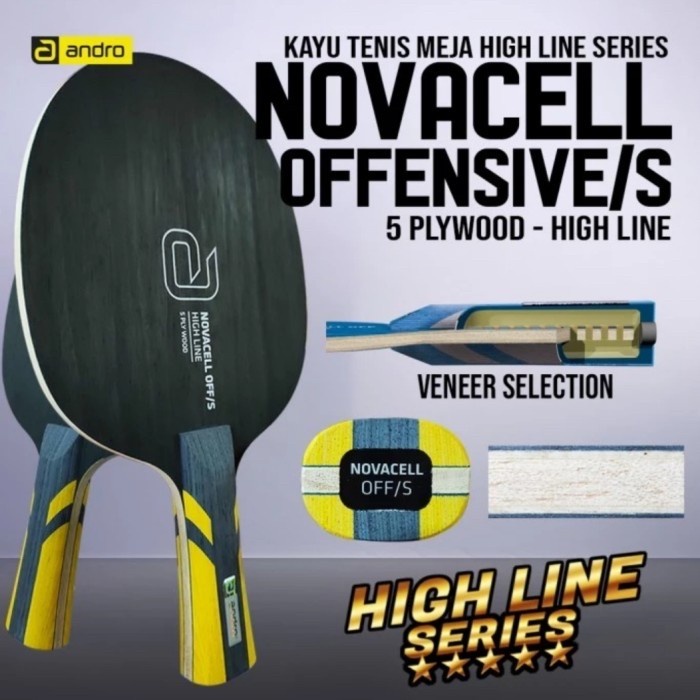 ✨Ori Kayu Bet Pingpong Tenis Meja Andro Novacell Off/S Original Diskon