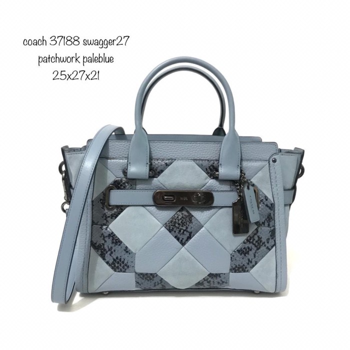 ✨New Coach Swagger 27 Patchwork Paleblue Limited