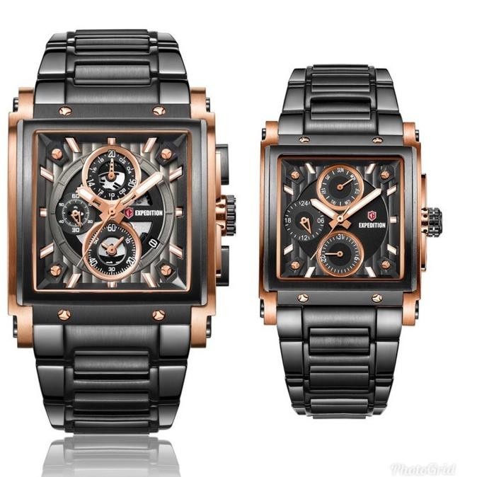 ✨Termurah Jam Tangan Expedition Couple E6731 / 6731 Original - Black Rosegold Diskon