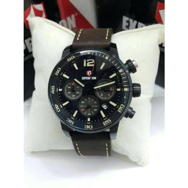 ✨Sale Jam Tangan Expedition E6685 Black Brown. Garansi Resmi 1Tahun Diskon