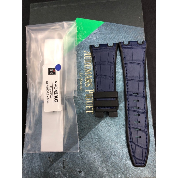 ✨Termurah Rubber B Original Audemars Piguet Apc42/Ag Blue Navy Alligator Terbatas