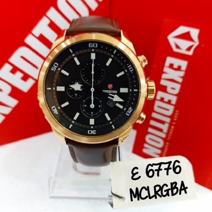 ✨Sale Jam Tangan Expedition E6776 Rosegold Leather Original Diskon