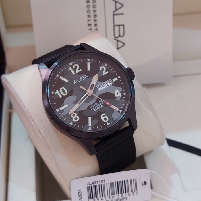 ✨Sale Jam Tangan Pria Alba Al4311X1 Al4311 Automatic Black Original Terbaru