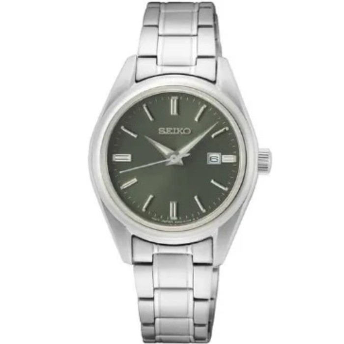 ✨Ready Jam Seiko Sur533P1 Quartz Sapphire Crystal Olive Green Dial Sur533 Terbaru