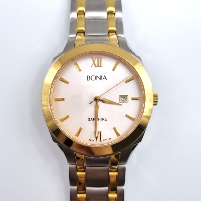 ✨Ready Sale Bonia Bpt206 Sapphire White Dial Dual Tone Men'S Watch Limited