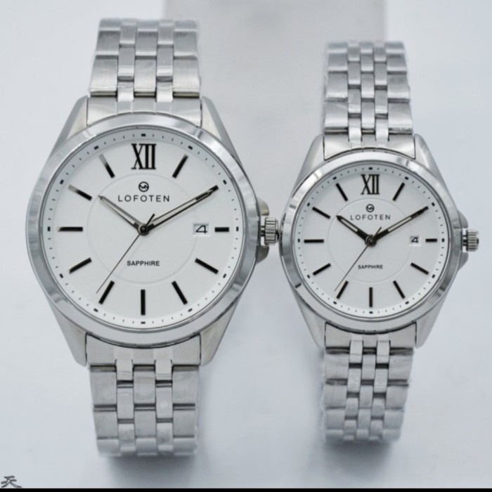✨Ready Jam Tangan Couple Original Lofoten F8102 Silver White Garansi Resmi Limited