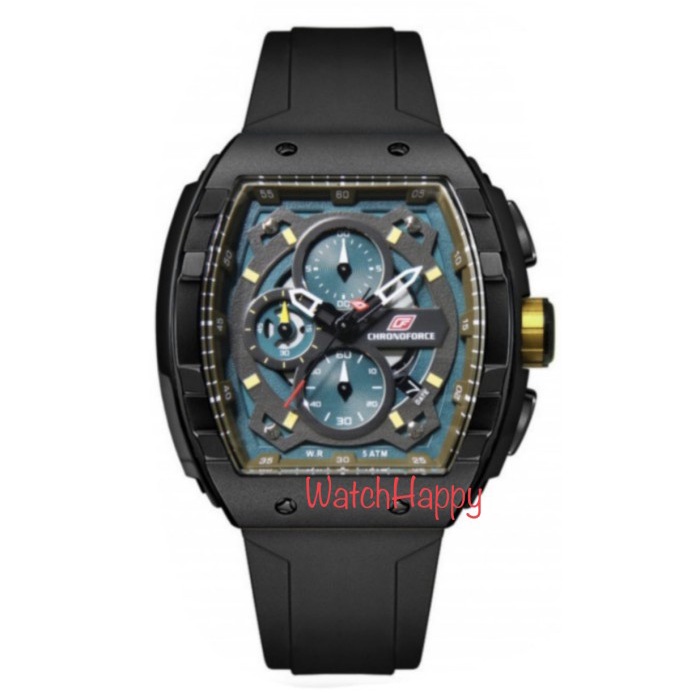 ✨Ready Watchhappy Chronoforce 5329 5329G Cf 5329 Chrono Rubber Black Original Berkualitas