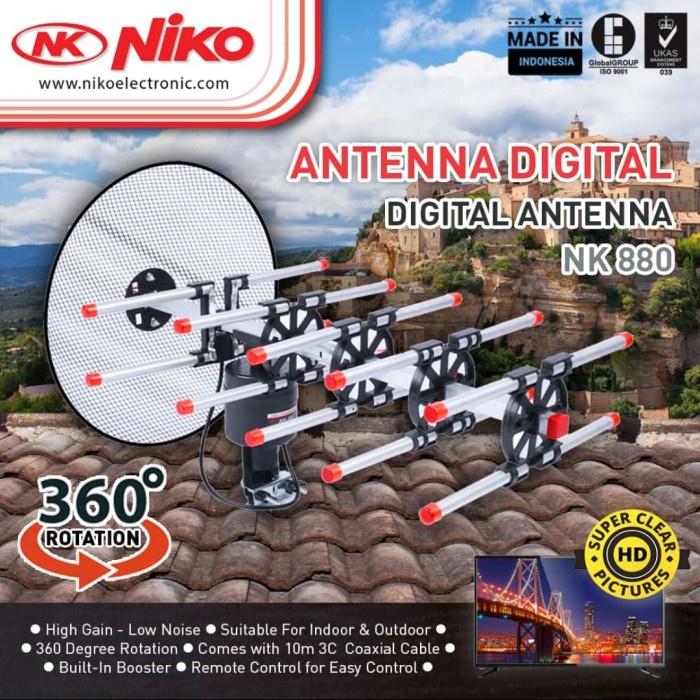 NIKO ANTENA TV OUTDOOR REMOTE + BOOSTER NK 880