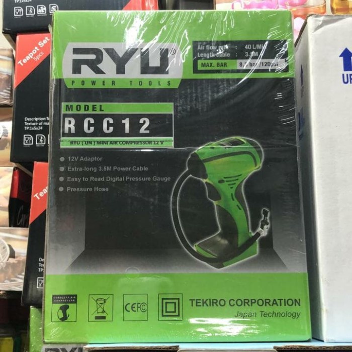 Promo Ryu Alat Pompa Ban Mini Air Kompresor 12 Volt