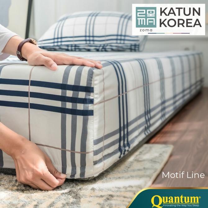 Sprei Katun Korea Zoma by Quantum - Sprei Set Polos Kasur