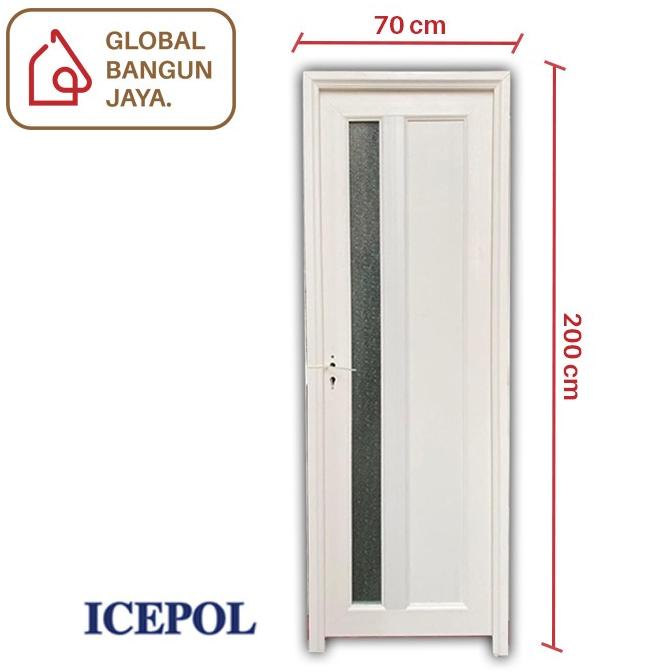 Pintu Kamar Mandi Upvc 200 X 70 + Handle Pintu + Kusen Icepol