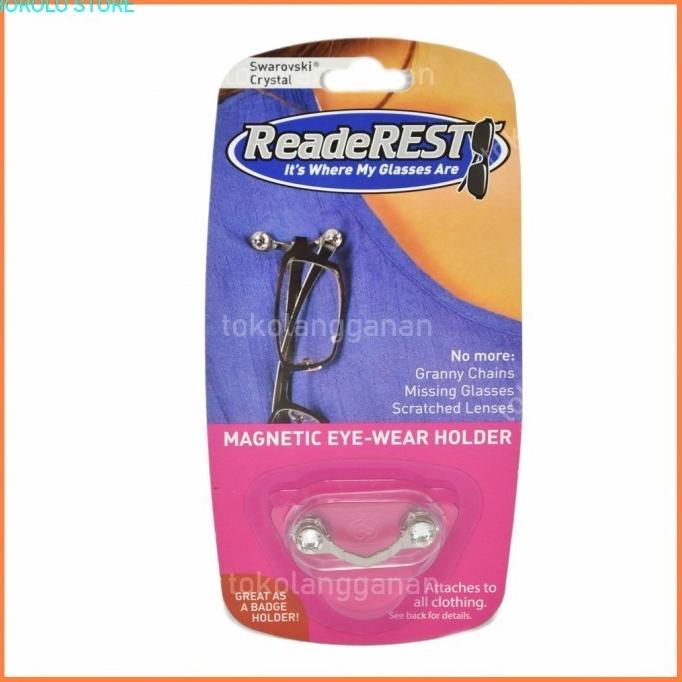 Ready Readerest Pin Magnet Tempat Kacamata Swarovski Original Terbaik