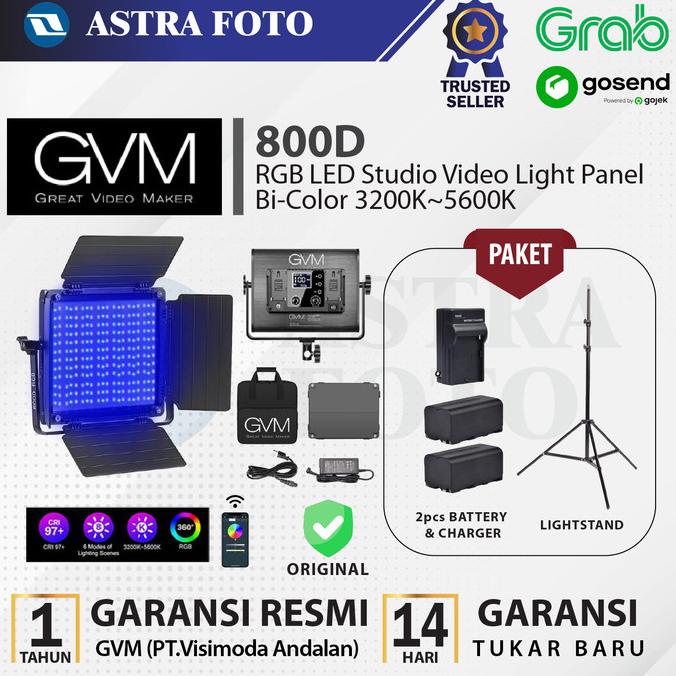 Terbaru Gvm 800D-Rgb Led Studio Light Vlog - Lampu Gvm 800 D Stok Terbatas