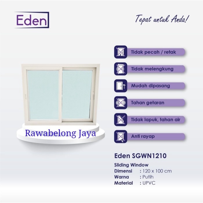 ✅New Ori Jendela Upvc Eden Upvc Sliding Window Sgwn1210 Berkualitas