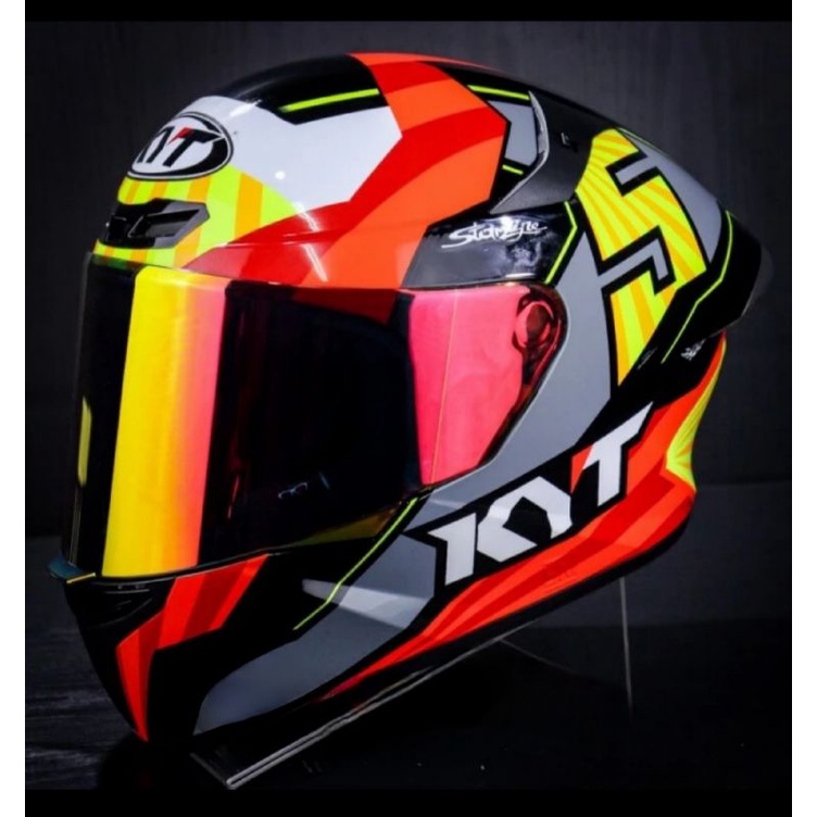 KYT HELM TT COURSE JAUME MASIA YELLOW RED TT-COURSE JAUME MASIA PAKET