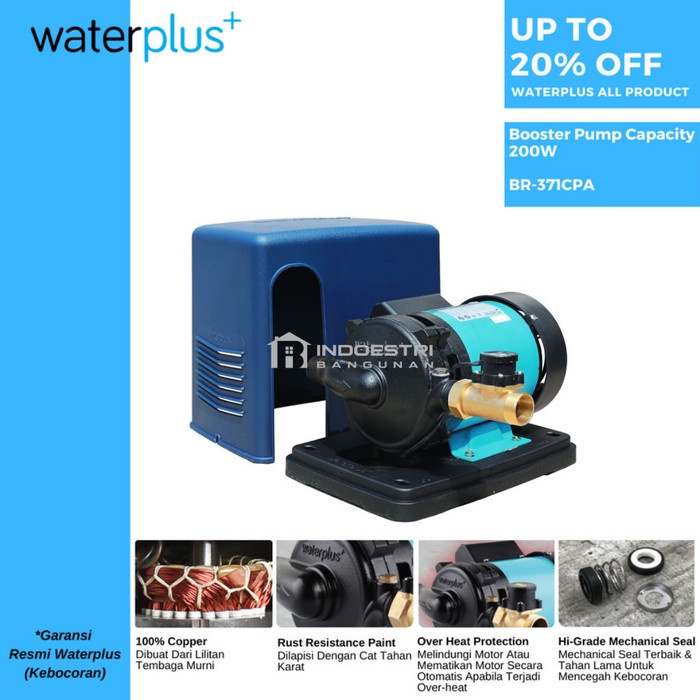 [New] Pompa Dorong Waterplus Br 371 Cpa / Pompa Booster 220 Watt Limited