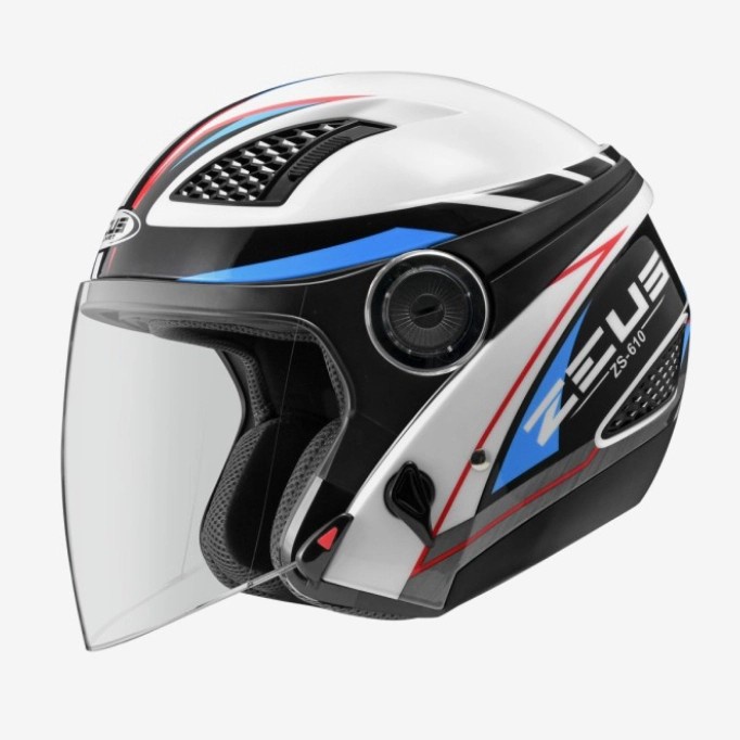 ✨Termurah Zeus Zs610 027 White Black Blue Gloss Terbatas