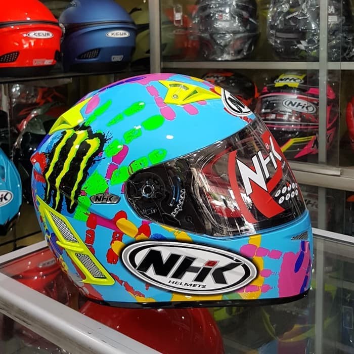 ✨Termurah Helm Nhk Gp Pro Finger Print Blue Gppro Race Fullface Terbatas